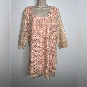 Umgee Women’s Crochet Shift Dress size 1XL